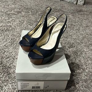 Navy blue Jessica Simpson platform, high heels